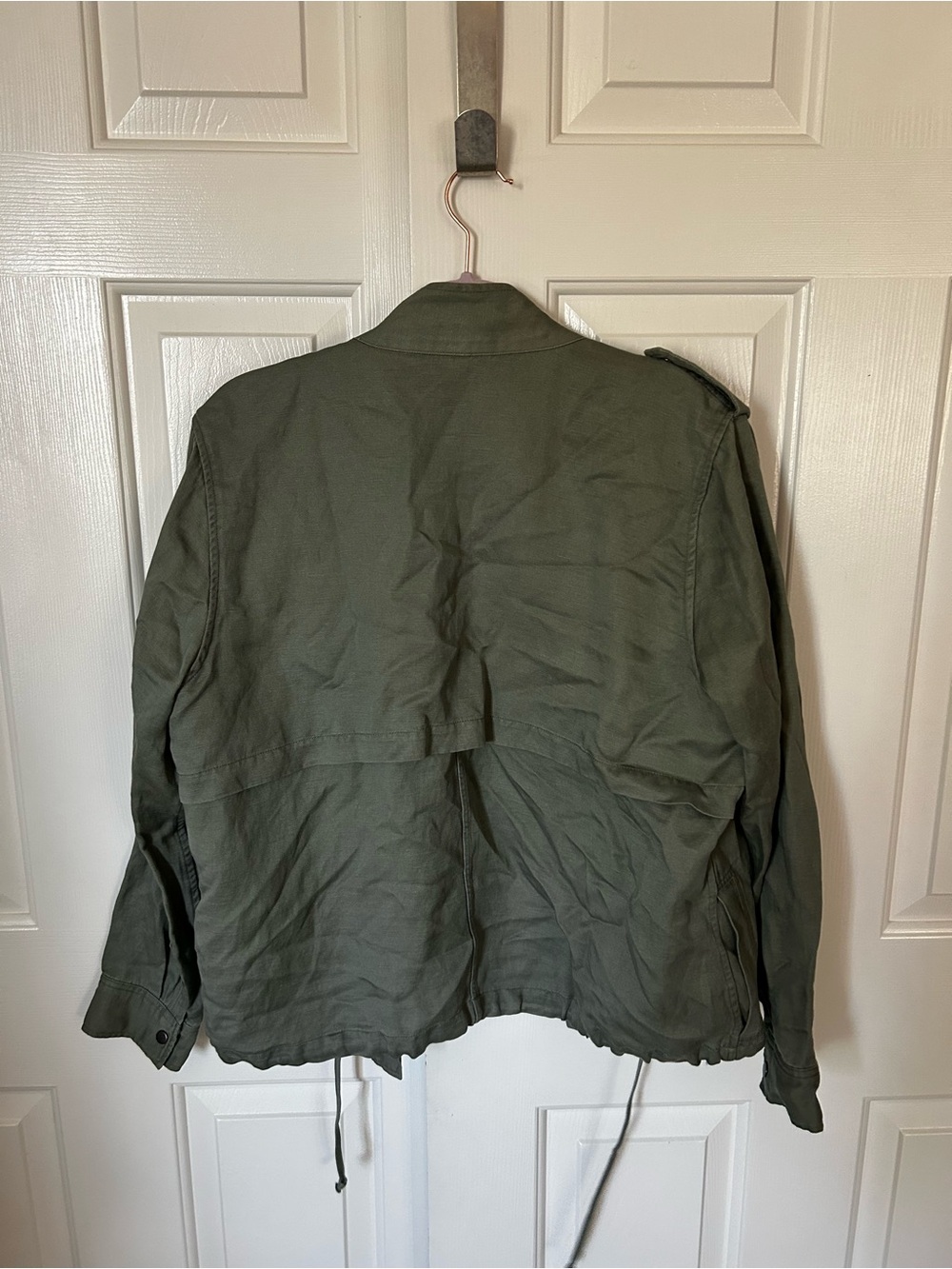 Light Olive Utility Drawstring Jacket - Picture 4 of 4